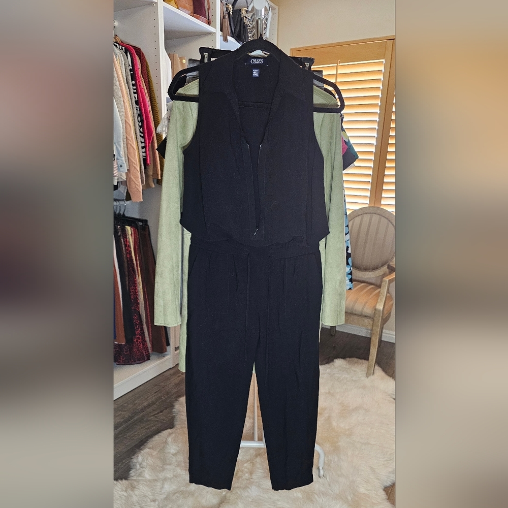 Chaps, black jumpsuit. Size XS.